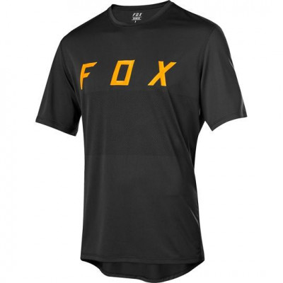  Maillot manches courtes FOX vtt Ranger noir décor logo orange