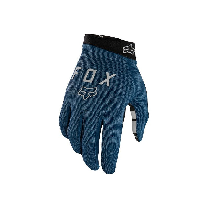 Gants longs FOX vtt Ranger Gel bleu pétrole décor gris - Vélo 9