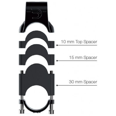 Prolongateur DEDA alu clm triathlon Parabolica 1 Alta 31.8 courbé noir décor blanc