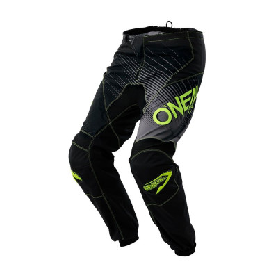 Pantalon ONEAL bmx et vtt Element Racewear noir décor gris et jaune fluo