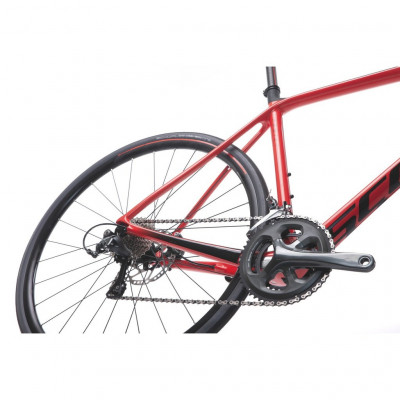  Vélo course carbon SCOTT 2020 Addict 30 Disc Compact rouge décor noir
