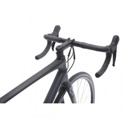  Vélo course carbon SCOTT 2020 Addict 10 Disc Compact carbon gris mat décor noir et argent