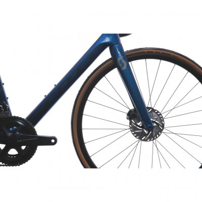  Vélo course carbon SCOTT 2020 Addict RC 30 Blue Disc bleu brillant décor gris mat et argent