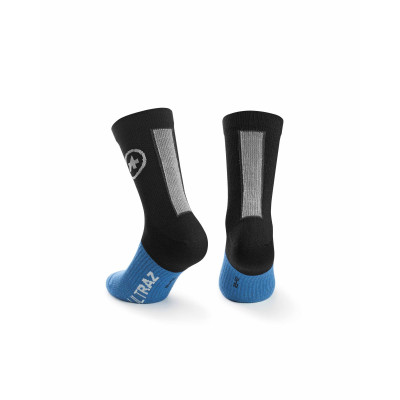 Chaussettes ASSOS hiver Ultraz Winter Socks noir décor bleu