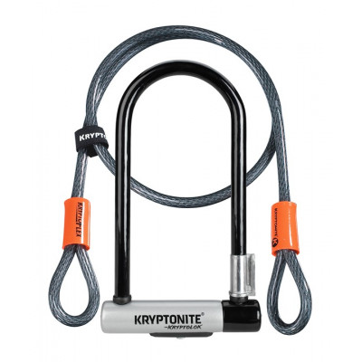  Antivol KRYPTONITE U + cable Kryptolok S2 + Flex à clef gris et noir