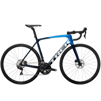  Vélo course carbon TREK 2021 Emonda SL 5 Disc bleu et bleu nuit décor blanc