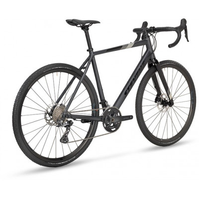 Vélo gravel 700 alu - STEVENS 2022 Prestige - Noir Phantom mat Décor noir, gris anthracite et gris argent