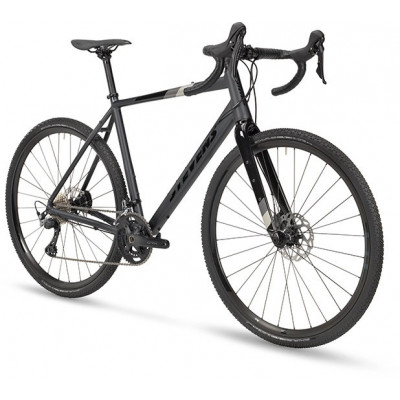 Vélo gravel 700 alu - STEVENS 2022 Prestige - Noir Phantom mat Décor noir, gris anthracite et gris argent
