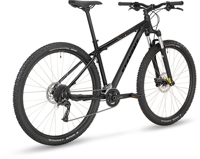 Vélo VTT 29p alu - STEVENS 2022 Tonga - Noir Stealth Décor noir et  triangles multicolores : 100mm - Vélo 9