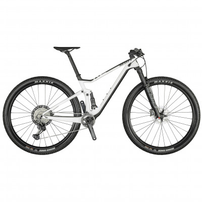  Vélo VTT 29p carbone - SCOTT 2021 Spark RC 900 Pro - Blanc Décor noir et gris anthracite : 110-100mm