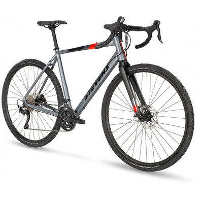 Vélo gravel 700 alu - STEVENS 2022 Tabor - Gris Foggy décor noir