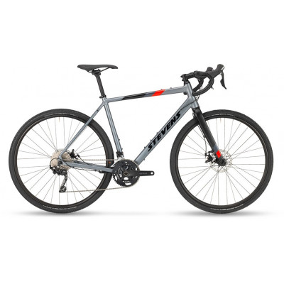 Vélo gravel 700 alu - STEVENS 2022 Tabor - Gris Foggy décor noir