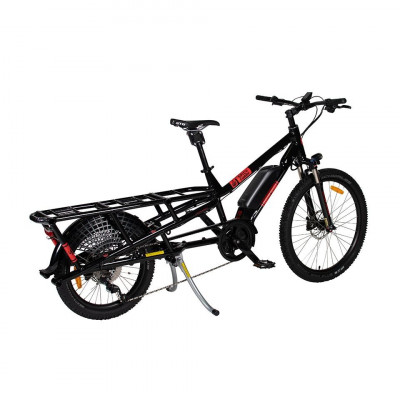 Vélo VTT cargo électrique 26p alu - YUBA Spicy Curry All Terrain 500 - Noir décor rouge orangé : ...
