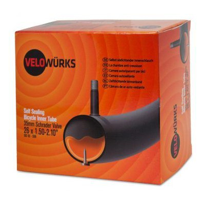 Chambre à air 29p VELOWURKS vtt route AntiCrevaison 29 butyl noir,