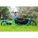 Vélo cargo électrique 20p alu - YUBA Supercargo 500 - Bleu turquoise décor blanc