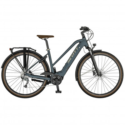 Vélo électrique urbain femme 28p alu - SCOTT 2022 Sub Active eRide Lady 400 - Gris anthracite Décor gris argent