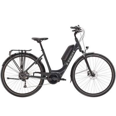 Vélo électrique ville 28p alu - TREK 2022 Verve+ 1 LowStep DT 400 - Gris anthracite décor gris argent