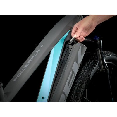 Vélo électrique VTT 27.5p alu - TREK 2022 PowerFly 4 500 - Gris Solid Charcoal et bleu Miami Décor gris