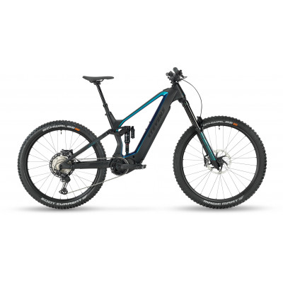  Vélo VTT électrique 29/27.5 carbone STEVENS 2022 E Inception FR 9.7 GTF 726 - noir mat décor bleu nuit irisé : 180/170