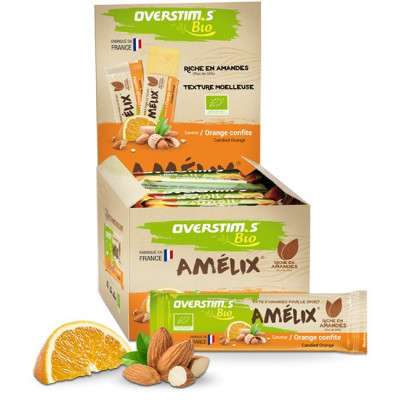 Barre énergétique - OVERSTIM'S Amelix Bio - Pâte d'amandes orange confite