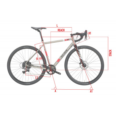  Vélo gravel 700 acier WILIER 2022 - Jaroon GRX gris Spring décor vert rouge et blanc : 1x11v