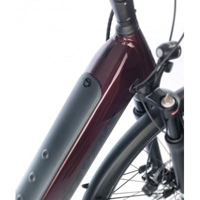 Vélo électrique urbain 28p alu - STEVENS E-Triton PT6 Gent 625 - Marron brillant décor noir : 63mm