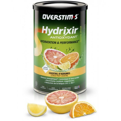  Boisson de l'effort - OVERSTIM'S Hydrixir Antioxydant - Cocktail d'agrumes - sans acidité - Pot 600g.