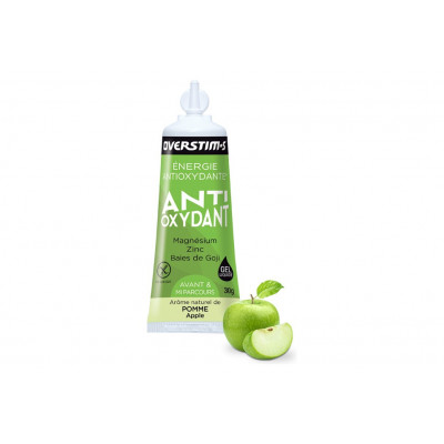 Gel énergétique pendant l'effort - OVERSTIM's Antioxydant liquide sans gluten - Pomme verte - Le tube.