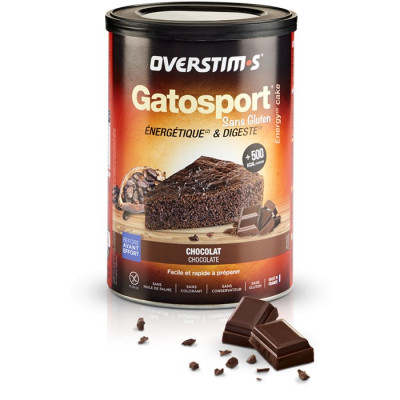  Aliment avant l'effort - OVERSTIM'S Gatosport - Sans gluten - Chocolat et pépites de chocolat - Pot 400g.