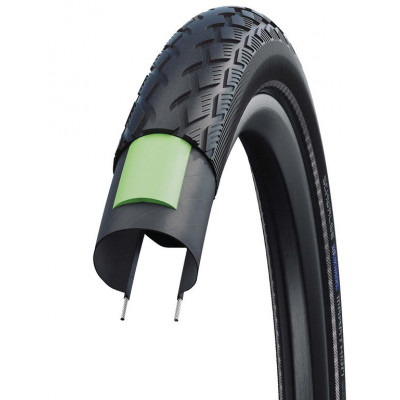 Pneu 26p SCHWALBE vtt route Marathon GreenGuard noir flancs noirs