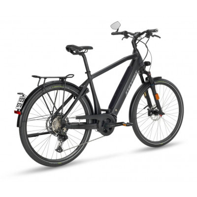 Vélo électrique urbain alu - STEVENS 2021 E-Triton 45 - Noir mat décor gris
