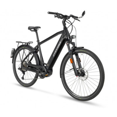 Vélo électrique urbain alu - STEVENS 2022 E-Triton Speed 45 625 - Noir mat décor gris : 1x12v