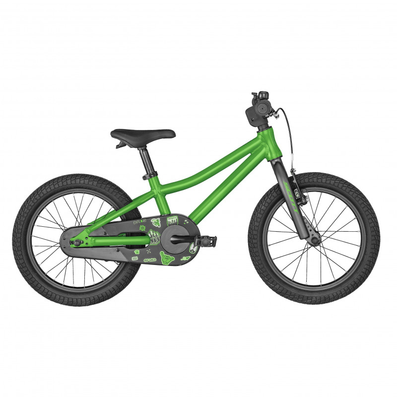 Vélo VTT enfant 3 à 6 ans alu 16p - SCOTT 2022 Roxter 16 - Vert à motifs -  Vélo 9