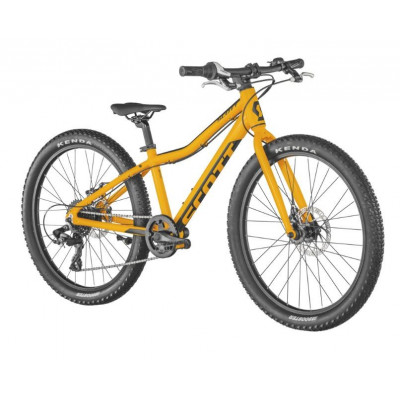  Vélo VTT enfant 9 à 12 ans alu 24p - SCOTT 2022 Scale 24 Rigid - Orange décor noir : fourche rigide