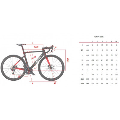 Vélo course 700 carbon - WILIER 2021 Cento10 SL Disc - Rouge décor noir et blanc