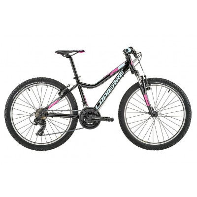 Vélo vtt enfant 9 à 12 ans alu - LAPIERRE 2022 ProRace 24 Girl - noir brillant décor rose et blanc