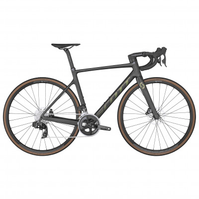  Vélo course carbone - SCOTT 2022 Addict RC 30 - Noir mat décor beige reflets verts : 2x12v