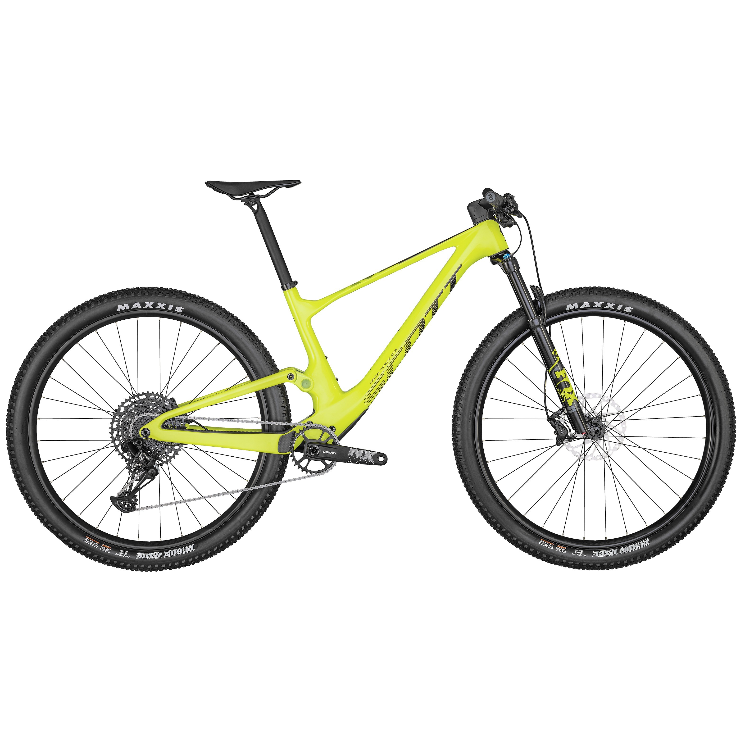 Vélo VTT 29p carbone - SCOTT 2022 Spark RC Comp Yellow - Jaune décor noir -  Vélo 9