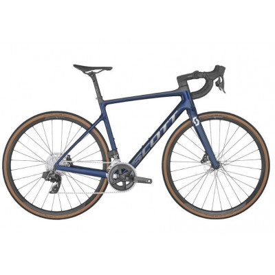  Vélo course 700 carbone - SCOTT 2022 Addict 10 Blue - Bleu marine décor argent : 2x12v