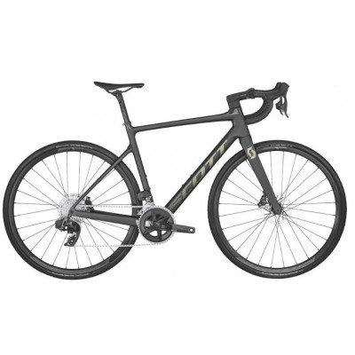  Vélo course 700 carbone - SCOTT 2022 Addict 10 Carbon Black - Noir mat décor doré : 2x12v