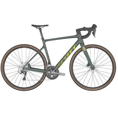 Vélo course 700 carbone - SCOTT 2022 Addict 40 - Vert foncé décor jaune : 2x10v