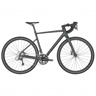  Vélo gravel 700 alu - SCOTT 2022 Speedster Gravel 50 - Vert sombre métallisé décor vert d'eau : 2x8v