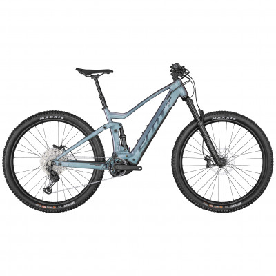  Vélo électrique vtt 29p alu - SCOTT 2022 Strike eRide 920 625 - bleu clair décor gris : 140/140mm
