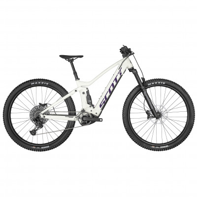  Vélo électrique VTT femme 29p alu - SCOTT 2022 Contessa Strike eRide 920 500 - Blanc décor violet : 140/140mm