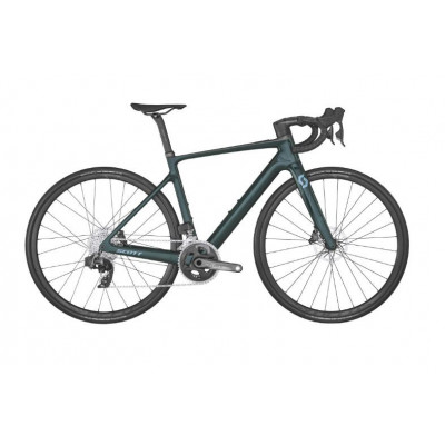 Vélo électrique course femme 700 alu - SCOTT 2022 Contessa Addict eRide 15 250 - Vert foncé décor bleu ciel