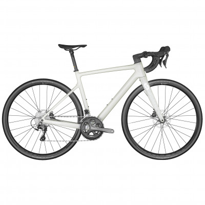 Vélo course femme 700 carbone - SCOTT 2022 Contessa Addict 35 - Blanc décor argent et motifs