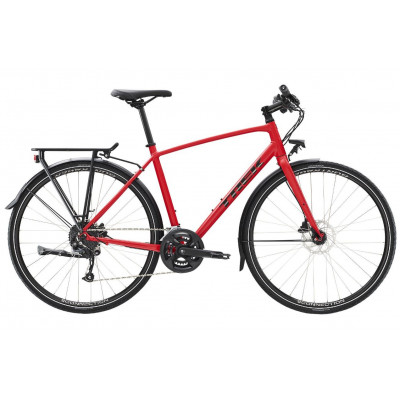 Vélo route fitness 700 alu - TREK 2022 FX 2 Equipped - Rouge Satin Viper Red décor noir