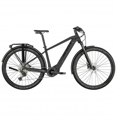Vélo électrique VTC 29p alu - SCOTT 2022 Axis eRIDE 10 Men 625 - Noir mat décor noir brillant