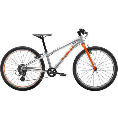  Vélo VTT enfant 9 à 12 ans alu - TREK 2022 Wahoo 24 - Quicksilver/Roarange - Gris décor orange : fourche rigide