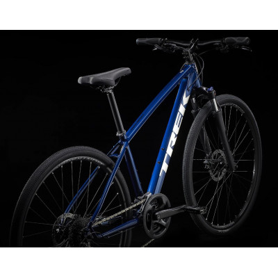 Vélo VTC homme 28p alu - TREK 2022 Dual Sport 2 - Mulsanne Blue - Bleu foncé décor argent